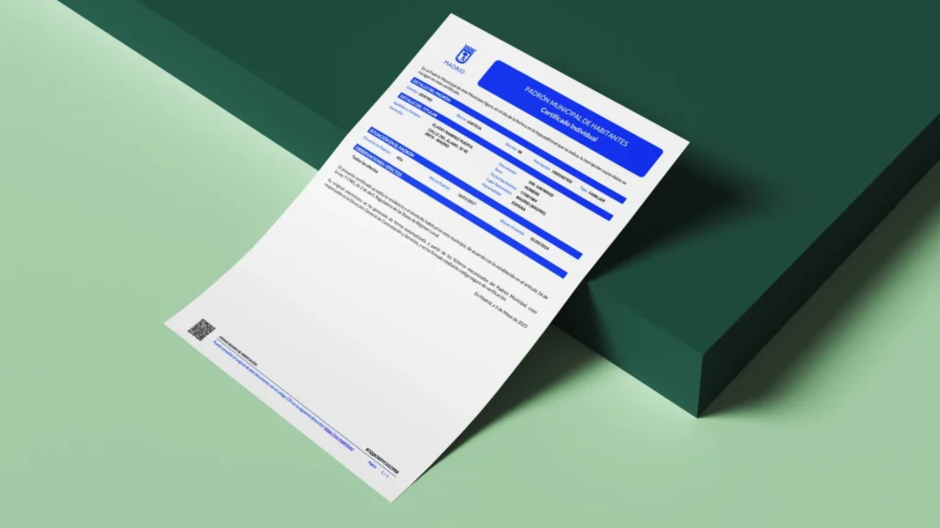 empadronamiento o residencia legal